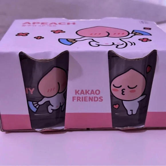 Kakao Friends | Apeach | 4PC SET SOJU GLASS | Shot Glasses | NEW & UNOPENED - Picture 6 of 10